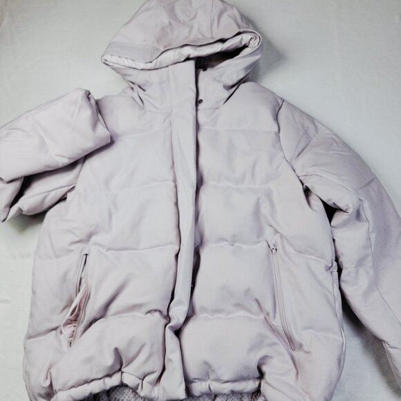 Lululemon Women's Heathered Light Chrome Wool Wunder Puffer Jacket Size 12 - Picture 2 of 7